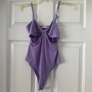 Purple Cut Out Bodysuit